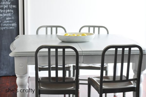 dark gray painted kitchen table